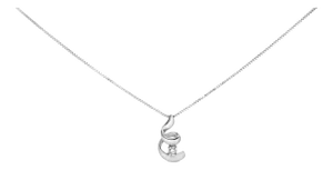 10K White Gold 1/10 Cttw Diamond Solitaire Spiral 18" Pendant Necklace (I-J Color, I2-I3 Clarity)