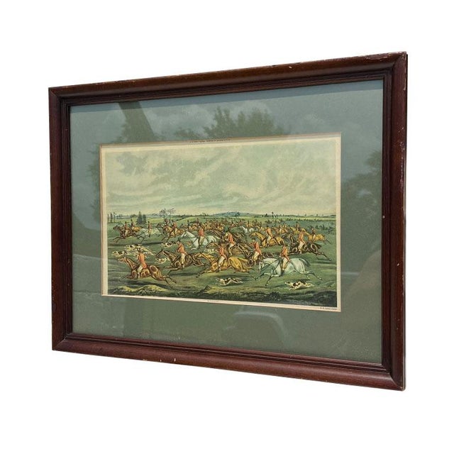Mid 20th Century Framed Traditional English Quorn Fox Hunt Print by Frederick Christian Lewis For Sale - Image 5 of 6