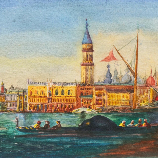 Blue 'Venice, Bacino DI San Marco, Circa 1900' Attributed to Felix Ziem, Venetian Vedute, St. Mark's Place, Santa Maria For Sale - Image 8 of 13