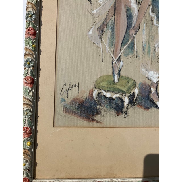 Original Watercolor Signed Cydney For Sale - Image 4 of 4