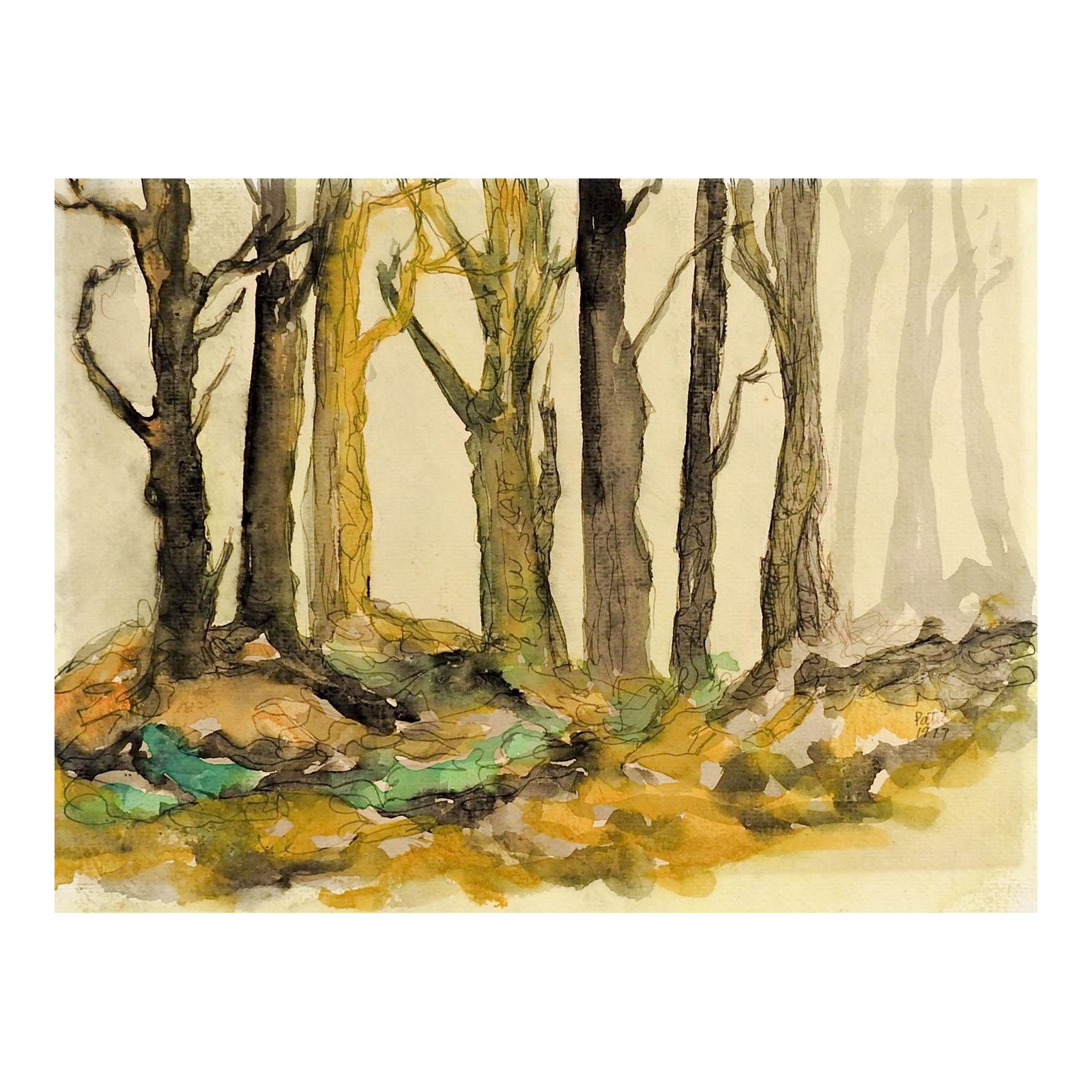 Mysterious Forest Watercolor Painting Chairish