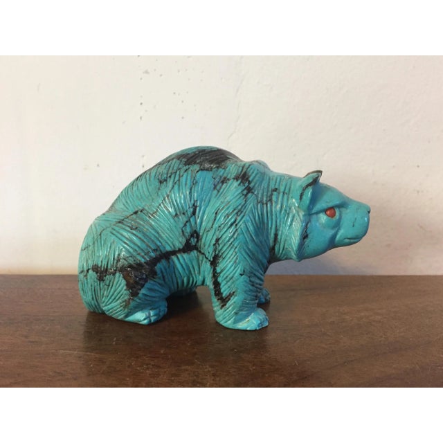 bear様 Native American Indian Zuni Style Carved Turquoise Fetish