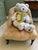 George Smith style tufted chair - child size but roomy enough to share with Teddy. This low chair (seat is only 12 inches...