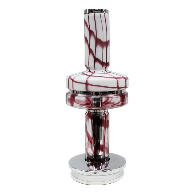 1970s Italian Art Glass Single Table Lamp For Sale