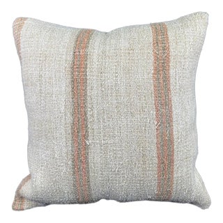 Turkish Hemp Pillow Cushion Natural Beige Rust Pillow Cushion Cover 24x24 For Sale