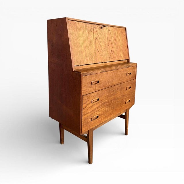 Mid-Century Modern Danish Compact Teak Writing Bureau, 1960s For Sale - Image 3 of 8
