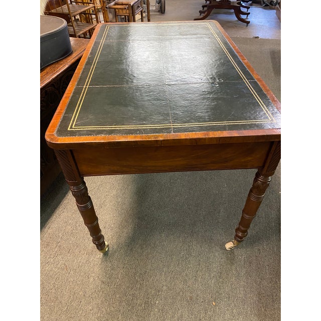 English 19thc Mahogany Partners Writing Table For Sale - Image 4 of 5
