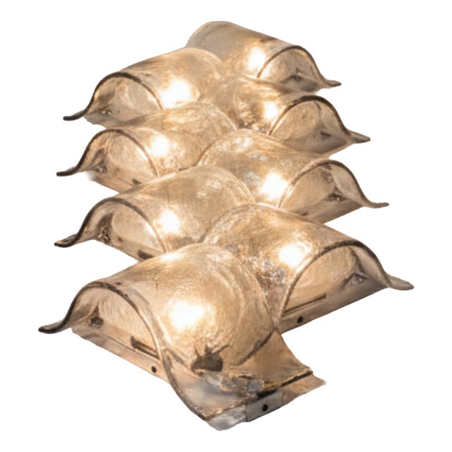 Lp 276 Murano Glass Sconce Panel attributed to Carlo Nason for Mazzega, 1970, Set of 8 For Sale