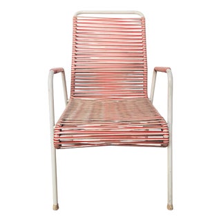 Vintage Red Spaghetti Armchair, 1970s For Sale