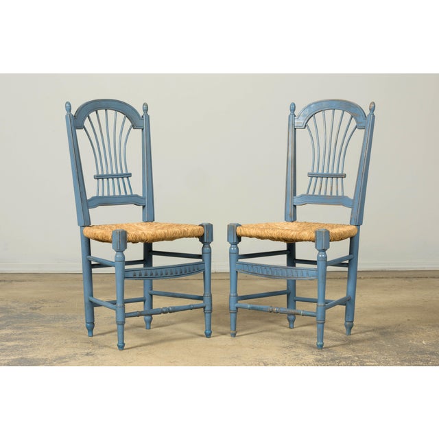 Set of Six French Louis XVI Style Dining Chairs, Painted Wood, 1900 For Sale - Image 11 of 18