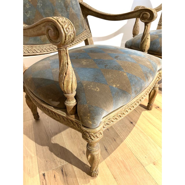 Exceptional Pair of Dennis & Leen / Formations Carved Italian Chairs #CH-03 Original Custom Louis XV Finish Original...