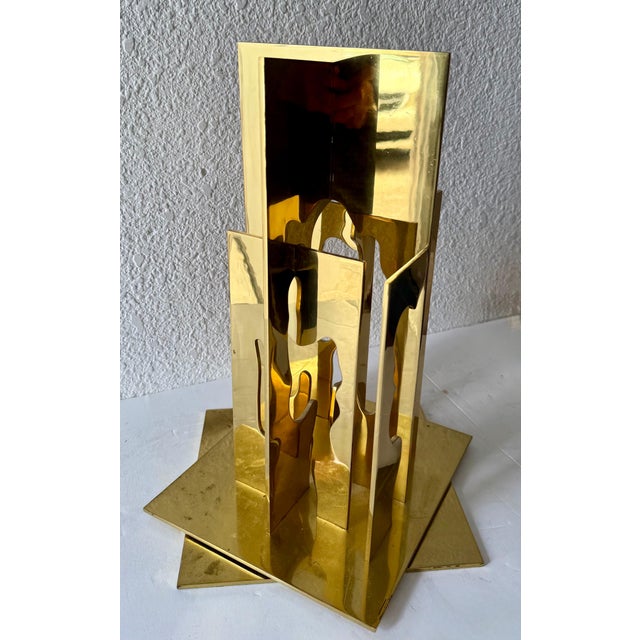 Menashe Kadishman, Israeli Pop Art Abstract Cutout Trees Kinetic Gilt Sculpture Menashe Kadishman, c.1970's For Sale - Image 15 of 18