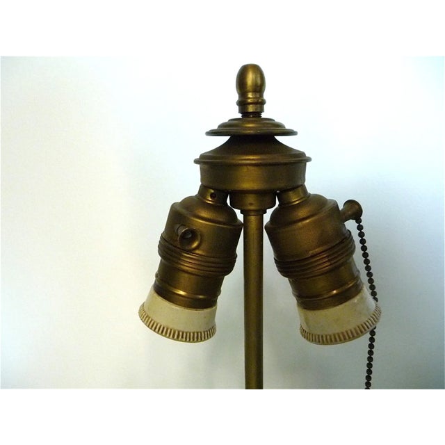 Vintage German Glazed Ceramic & Brass Figurine Lamp, 1920s For Sale - Image 18 of 18