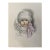 1940s Original Graphite Illustration of Child in Winter Bonnet With Pink Ribbon, 10.5 × 8 In. For Sale