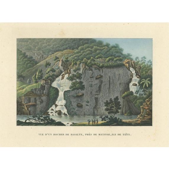 Duperrey, Illustration of a Basalt Rock Near Matavae, Tahiti, 1826, Print For Sale - Image 6 of 6
