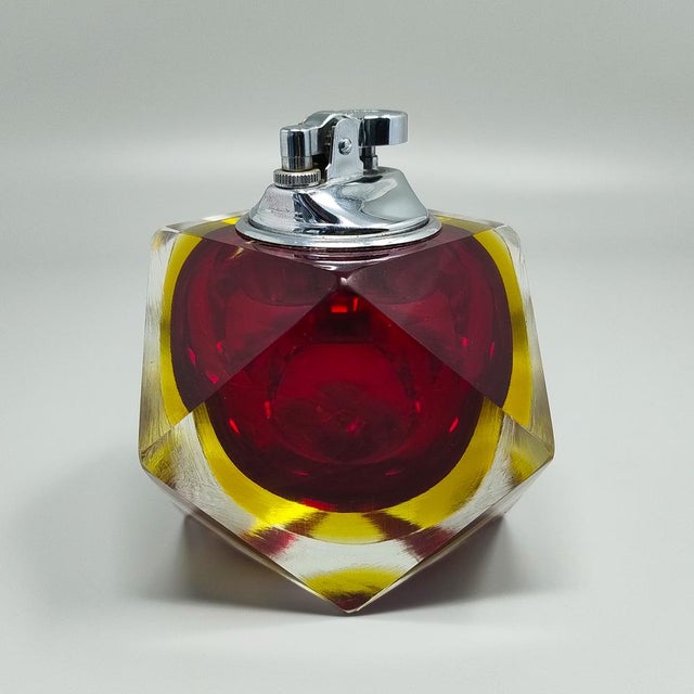 Flavio Poli Vintage Table Lighter in Murano Sommerso Glass by Flavio Poli for Seguso, 1960s For Sale - Image 4 of 8