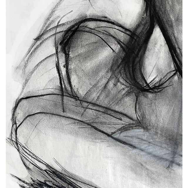 Richly Drawn Charcoal Figurative Drawing - Contemporary For Sale - Image 4 of 5