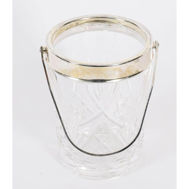 Mid-Century Silver-Plated and Crystal Ice Pail Bucket For Sale - Image 4 of 7