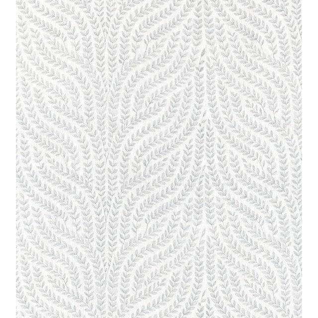Sample - The House of Scalamandré Willow Vine Embroidery Fabric, Aquamarine For Sale