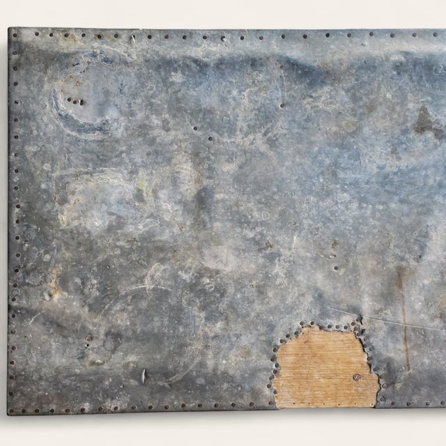 Wood Early 20th Century American Primitive Worktable With Zinc Top For Sale - Image 7 of 7