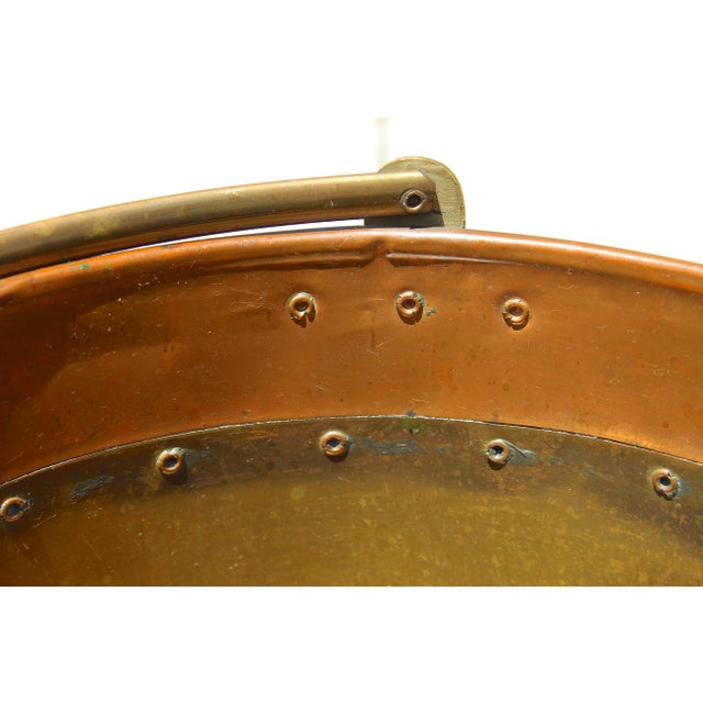 Copper Antique English Copper & Brass Coal Bucket c.1890–1920 | Victorian Arts & Crafts Fireplace Log Holder, Rustic Planter, Decorative Storage For Sale - Image 8 of 14