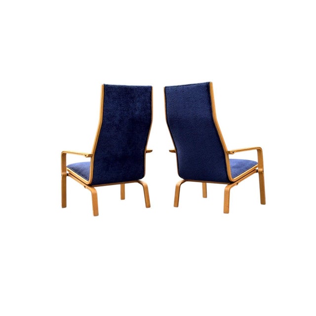 Late 20th Century Arne Jacobsen High-Back Lounge Chairs | Pair Fritz Hansen Vintage For Sale - Image 6 of 15