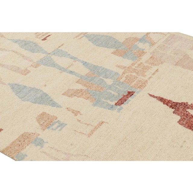 Hand-knotted in silk, this 5x10 contemporary Moroccan style rug features a ribbed texture and geometric patterns inspired...