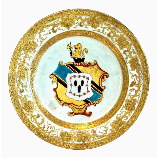 On offer are two authentic Chinese export armorial porcelain plates dating to circa 1735, making the earlier "circa 1740"...