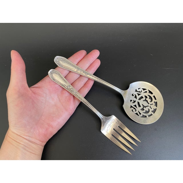 Metal Community Plate Hampton Court Silverplate 1926 Tomato Server & Cold Meat Serving Fork For Sale - Image 7 of 7