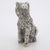 Metal Vintage Italian Handmade Genuine Silver Sitting Cat Figurine Miniature Sculpture, Made in Tuscany (Arezzo, Italy) For Sale - Image 7 of 11
