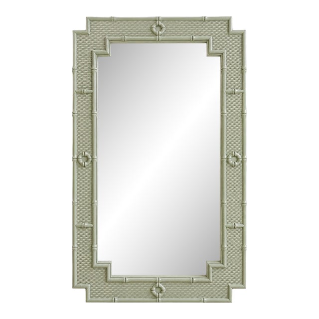 Mid Century Sage Green Mirror For Sale