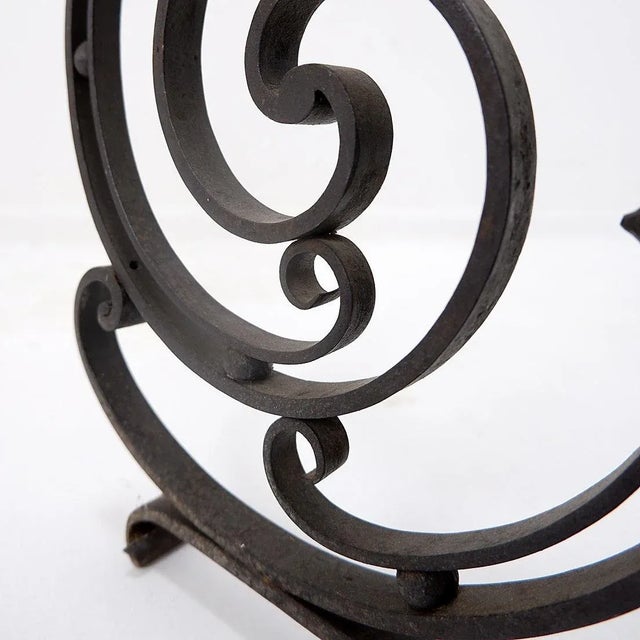 Art Nouveau Style Wrought Iron Tripod Candlestick For Sale - Image 5 of 16