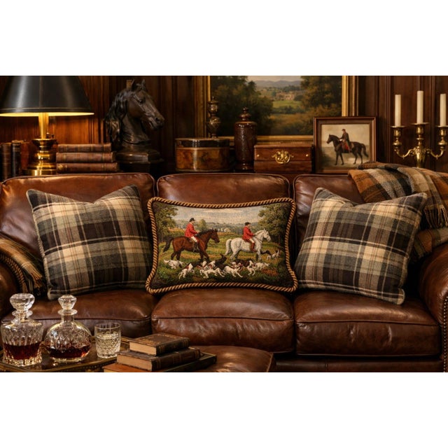 1970s Ralph Lauren Style Woven Tartan Plaid Fabric – 58” Wide × 1.75 Yards – Heritage Upholstery Textile - See Inspiration Photos! For Sale - Image 5 of 7