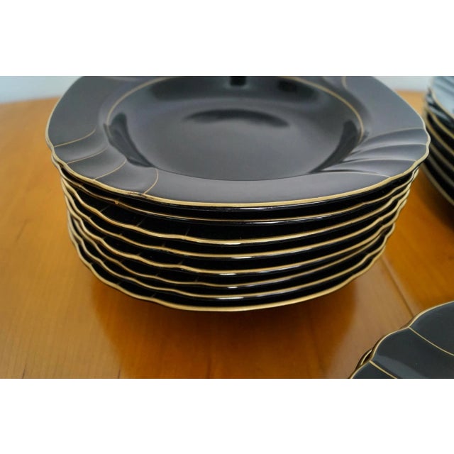 1980’s Art Deco Hollywood Regency 43-Piece Ranmaru China Dinnerware Set For Sale - Image 9 of 12