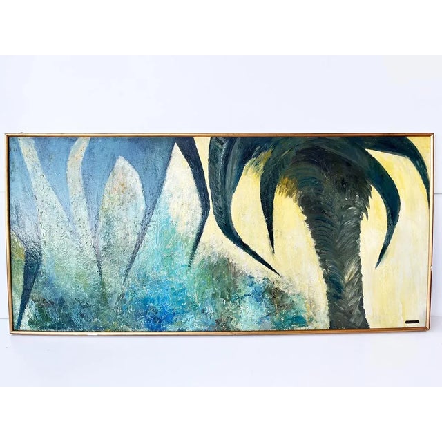 1950s Giouk, Trees, Painting on Masonite, 1950s For Sale - Image 5 of 5