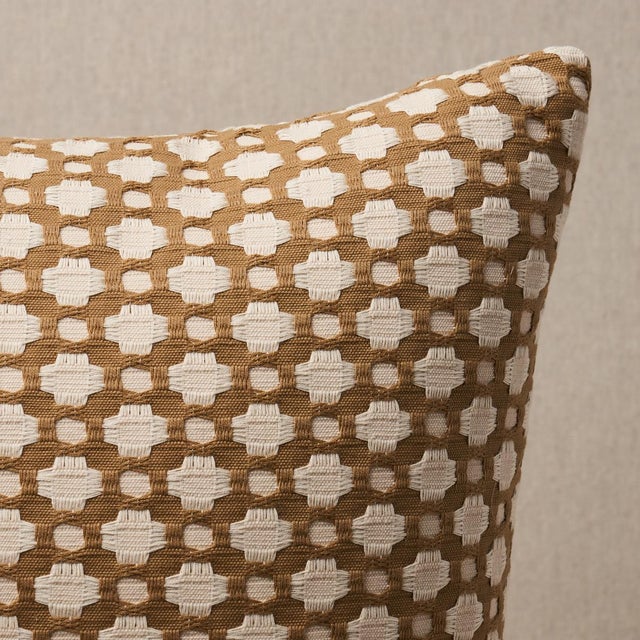 This pillow features Betwixt by Celerie Kemble for Schumacher with a knife edge finish. An endlessly versatile small-scale...