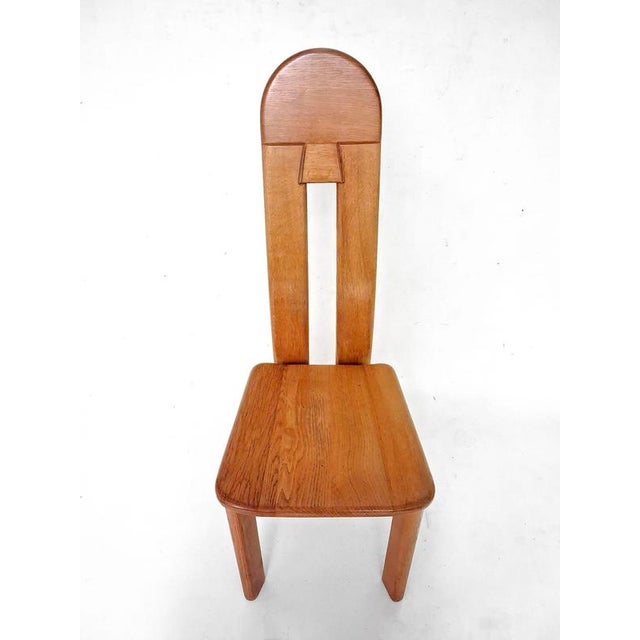 Wood Brutalist Rapsodie Dining Chairs in Oak from De Puydt, 1970s, Set of 6 For Sale - Image 7 of 18