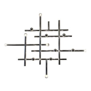 Large Wall Light in Chromed Tubular Steel by Temde AG Switzerland, 1970s For Sale