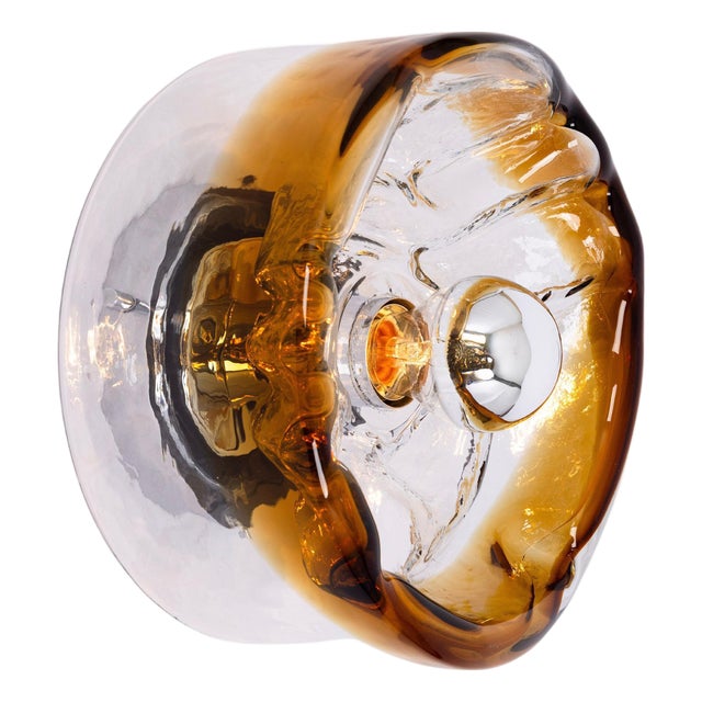 Large Dark Toned Murano Glass Wall Sconce from Kaiser Leuchten, Germany, 1970s For Sale