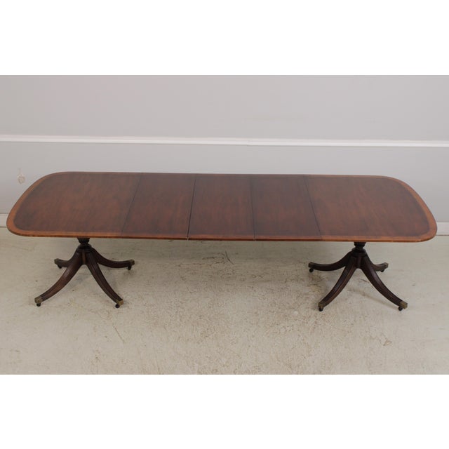 Baker Mahogany Inlaid Banded Dining Room Table For Sale - Image 12 of 16