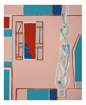 Françoise Gilot, The Pink House, Original Serigraph