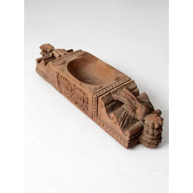 Wood Antique Carved Wooden Centerpiece For Sale - Image 7 of 12