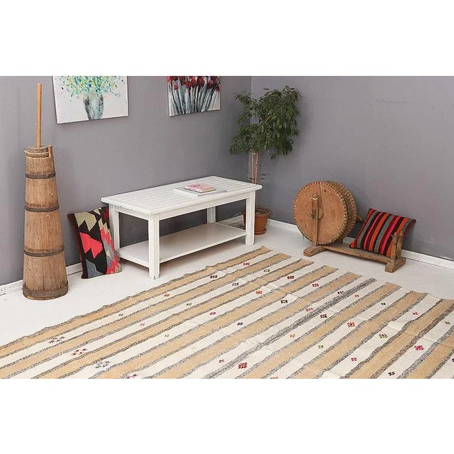 Striped Vintage Turkish Kilim Rug For Sale In Los Angeles - Image 6 of 7