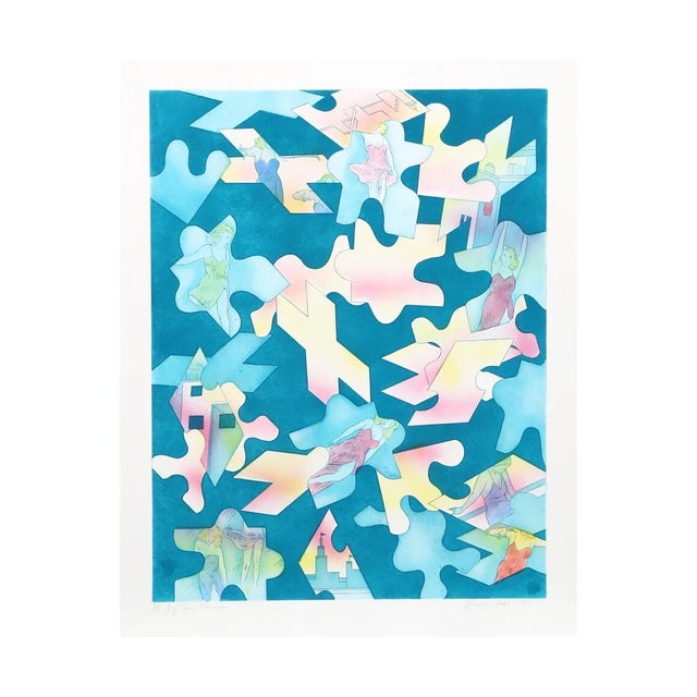 Susan Hall "Jig Saw Woman" Etching For Sale