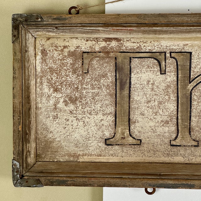 Magical Early 20th Century Vintage "Thomas Market" Advertising Sign With Wood Frame For Sale In New York - Image 6 of 16