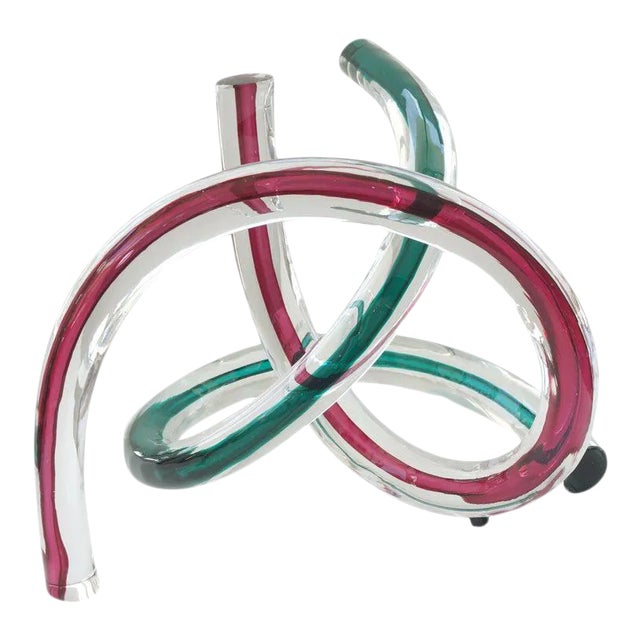 Sculpture Free Form Swirls 2-Piece Glass For Sale