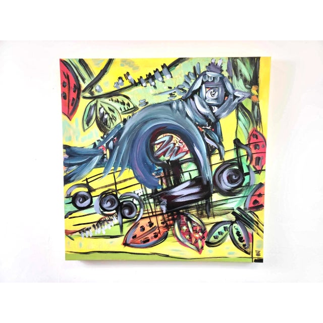 “Nightingale” Contemporary Original Abstract Acrylic Painting on Canvas For Sale - Image 4 of 4