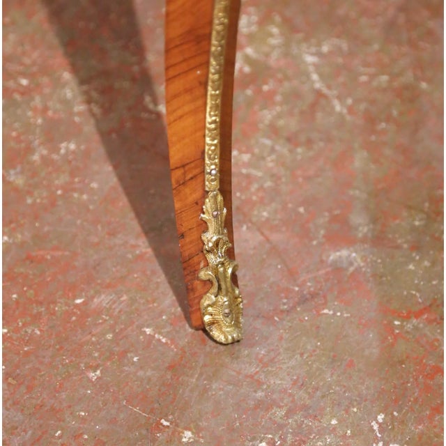 19th Century French Louis XV Veneer Jardinière With Bronze Ormolu Mounts & Zinc Tray For Sale - Image 13 of 17