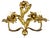 Italian Florentine Wall Sconce in Gilt Metal with Curved Iron Leaves, 1960s For Sale