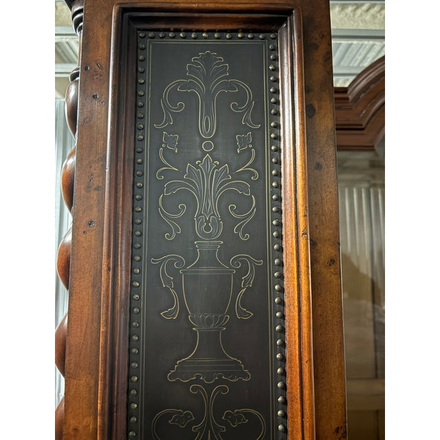 Bookcase or Display Cabinet Burl Wood and Twist Columns, Mid 20th Century For Sale - Image 9 of 14